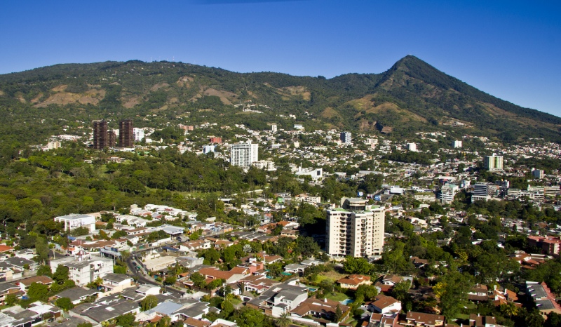 Aerial view San Salvador City 