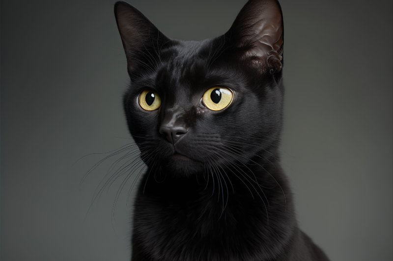 Closeup of Black kitten