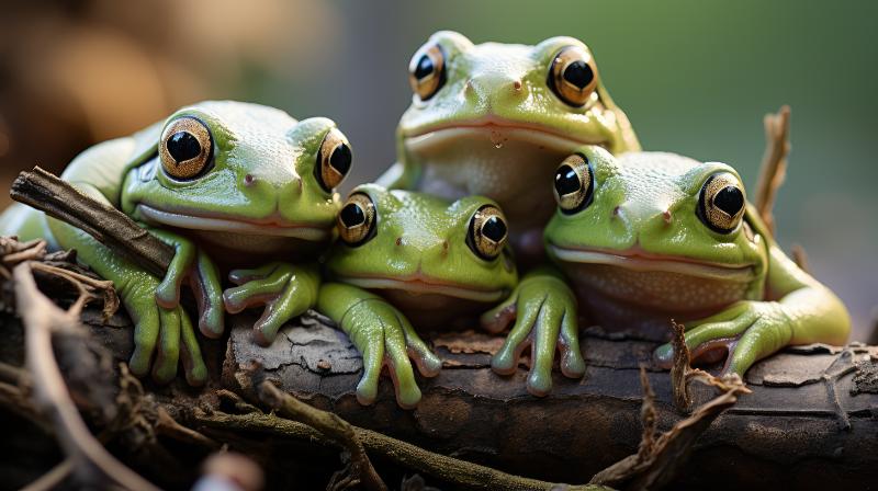 A group of Barking Tree Frogs