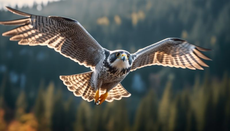 Flying peregrine falcon Flying peregrine falcon