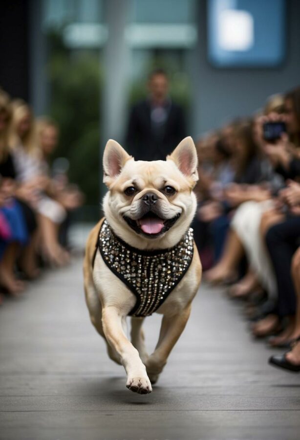 Dog in the fashion runway