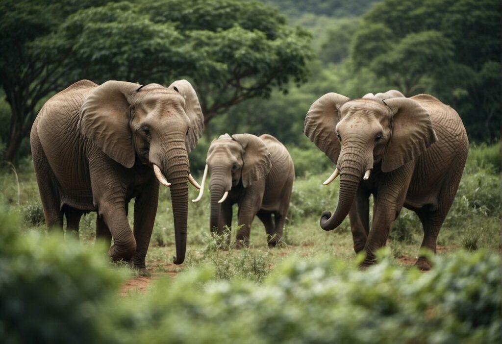 Elephants roam freely in the David Sheldrick Wildlife Trust Wildlife Sanctuaries, surrounded by lush greenery and natural habitats