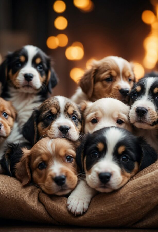 Group of cute puppies