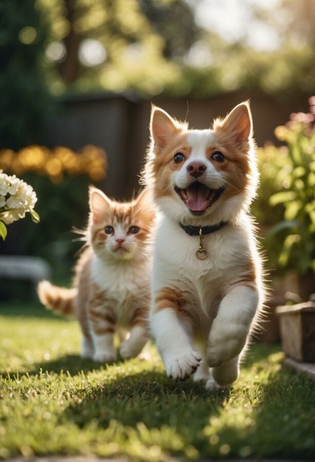 Kitten and pup