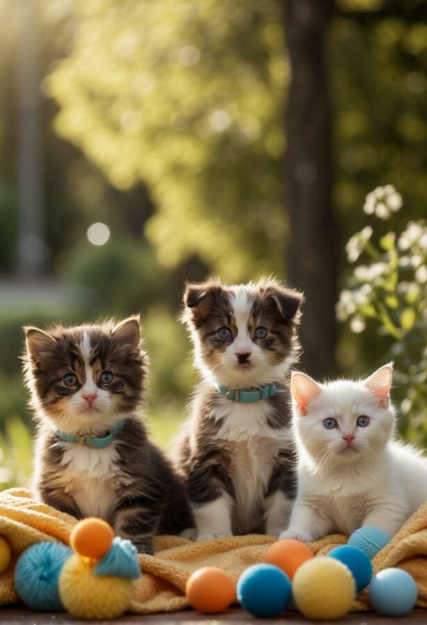 Three wide eyed kittens