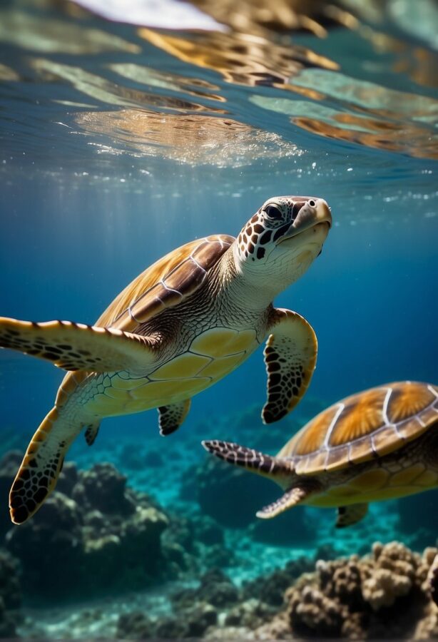 A small, adorable turtle with a smooth shell and curious eyes.