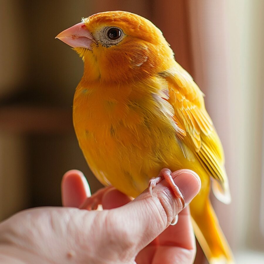 Orange Canary participating in positive training and bonding activities.
